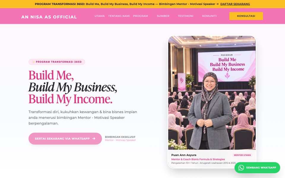 An Nisa AS Official website homepage designed by Xuan Media, desktop view